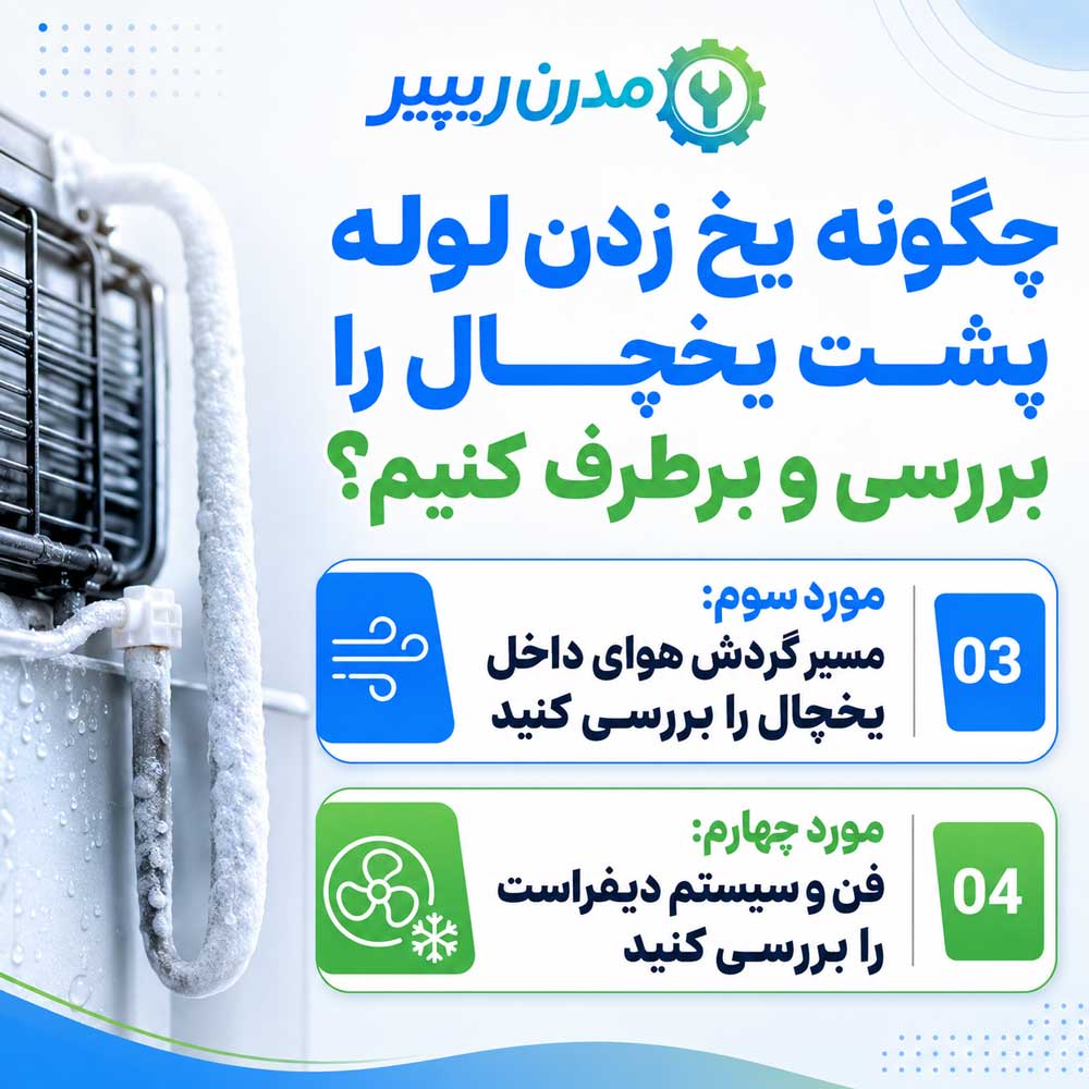 بررسی یخ زدن لوله پشت یخچال